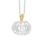 Sterling Silver 18ct Yellow Gold Plated House & Garden Pumpkin Small Pendant