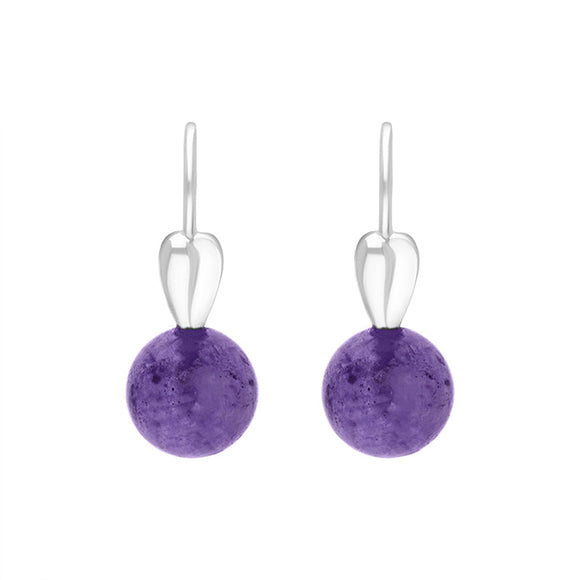 Sterling Silver Blue John Bead Hook Earrings, E2319.