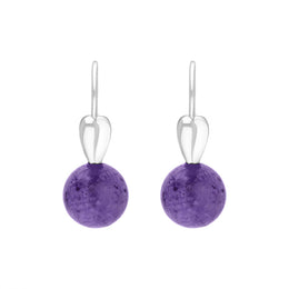 Sterling Silver Blue John Bead Hook Earrings, E2319.