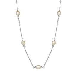 Sterling Silver Freshwater Pearl Necklet, N1063.
