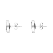 Sterling Silver Whitby Jet House of Cards Stud Earrings