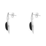 Sterling Silver Whitby Jet Marquise Drop Earrings