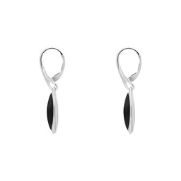 Sterling Silver Whitby Jet Pear Drop Earrings