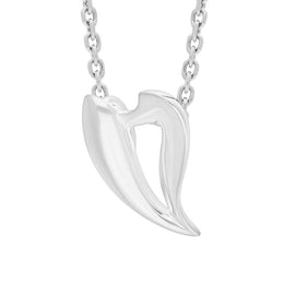 Sterling Silver Abstract Heart Necklace D