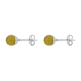 Sterling Silver Lemon Amber 6mm Ball Stud Earrings E1751_L_2