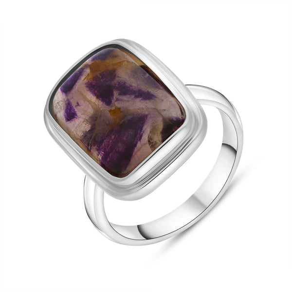 Sterling Silver Blue John Abstract Doublet Ring, RUNQ0001645