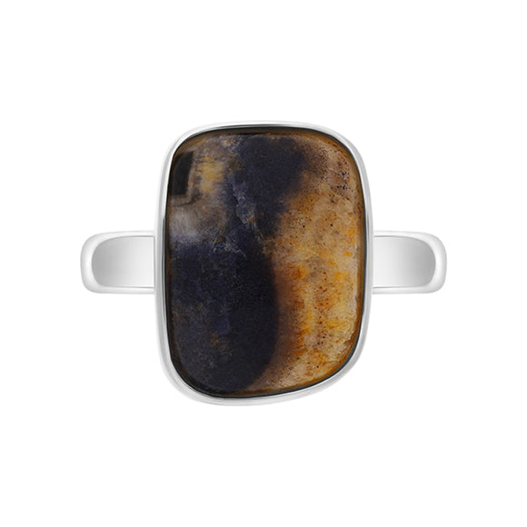 Sterling Silver Blue John Abstract Oval Ring D