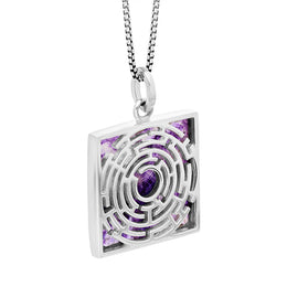 Sterling Silver Blue John Chatsworth Open Square Maze Necklace, P3670_2