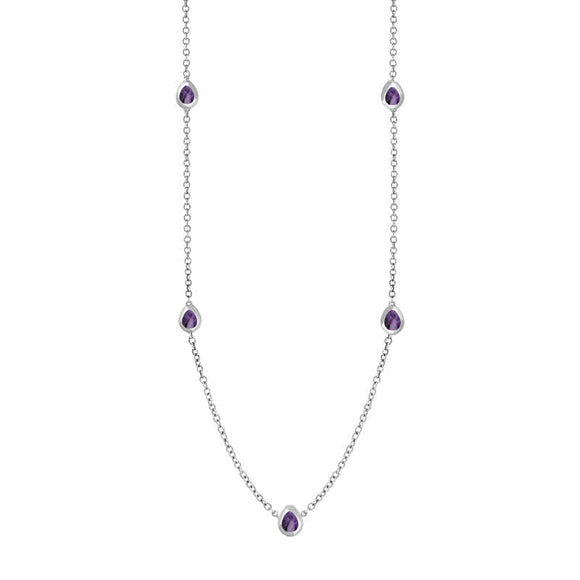 Sterling Silver Blue John Cross Link Disc Chain Necklace, N748_2.