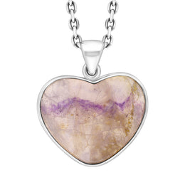 Sterling Silver Blue John Heart Pendant Necklace, PUNQ0008977