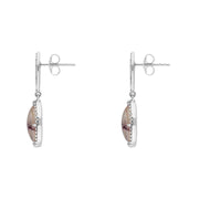 Sterling Silver Blue John Marquise Long Drop Earrings