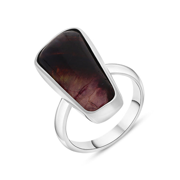 Sterling Silver Blue John Oblong Abstract Ring, RUNQ0001678