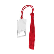 Sterling Silver Dracula Fangs Red Tassel Bookmark