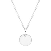 Sterling Silver Flat Disk Necklace, 0032HK 2077