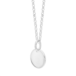 Sterling Silver Flat Disk Necklace D