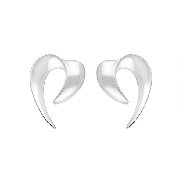 Sterling Silver Heart Spike Earrings E1974