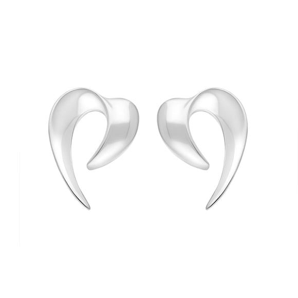 Sterling Silver Heart Spike Earrings E1974