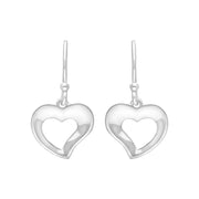 Sterling Silver Heart Drop Earrings E1939