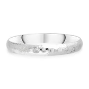 Sterling Silver Queen's Jubilee Hallmark 10mm Hammered Bangle D