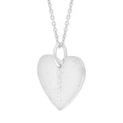 Sterling Silver Queen's Jubilee Hallmark Hammered Heart Small Pendant Necklace D