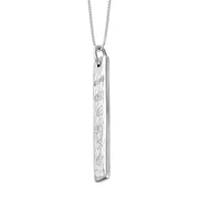 Sterling Silver Queen's Jubilee Hallmark Hammered Ingot Pendant Necklace D