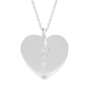 Sterling Silver Queen's Jubilee Hallmark Polished Heart Large Pendant Necklace, P3637_JFH