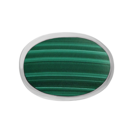 Sterling Silver Malachite Oval Statement Ring, R838_3.