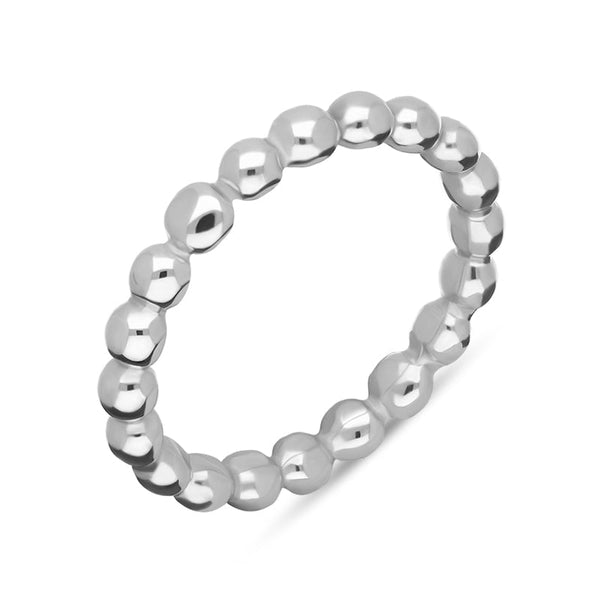 Sterling Silver Stepping Stones Beaded Stacking Ring, R616. ¬£79