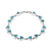 Sterling Silver Turquoise Curved Triangle Bracelet