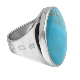 Sterling Silver Turquoise Hallmark Medium Round Ring