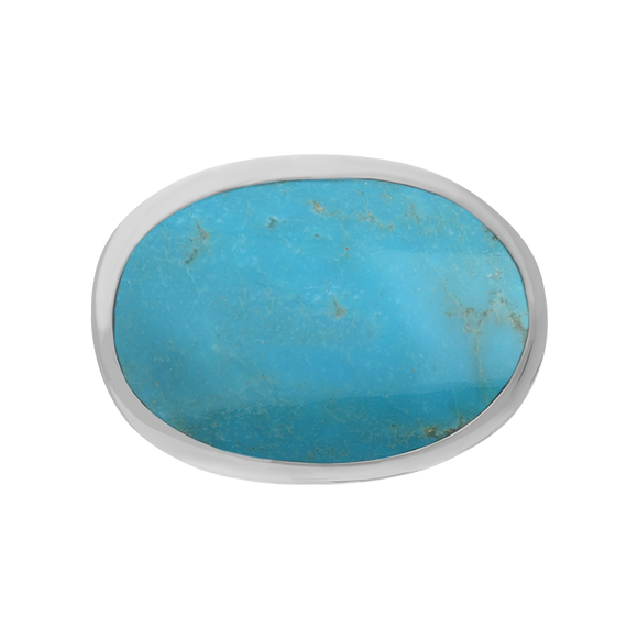Sterling Silver Turquoise Oval Statement Ring, R838_3.