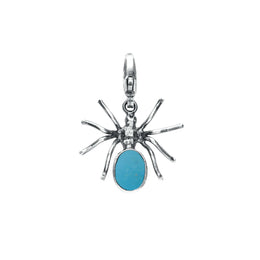 Sterling Silver Turquoise Spider Clip Charm. G393.