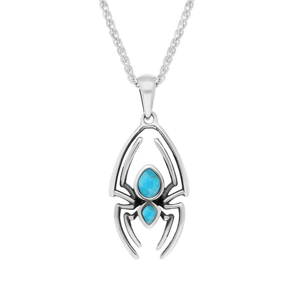 Sterling Silver Turquoise Spider Necklace, P2819.
