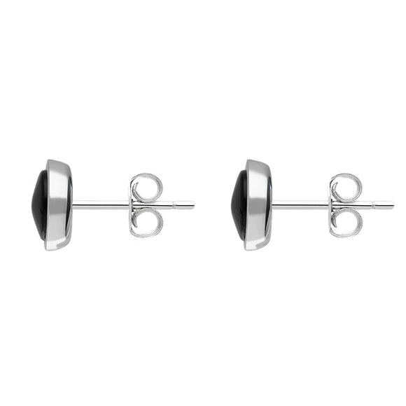 Sterling Silver Whitby Jet 8mm Round Stud Earrings E1900_2