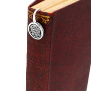 Sterling Silver Whitby Jet Dracula Crest Oval Bookmark G985_4