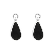 Sterling Silver Whitby Jet Large Pear Drop Earrings, E100