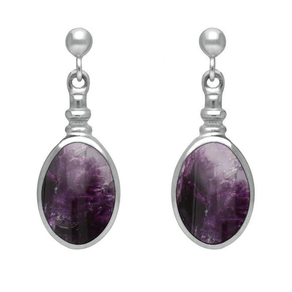 Sterling Silver Blue John Oval Four Piece Set. S019 