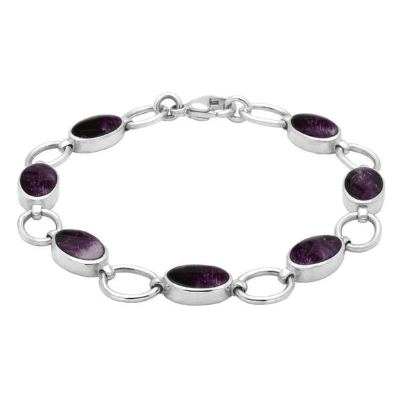 Sterling Silver Blue John Oval Four Piece Set. S019 