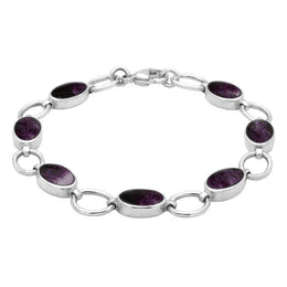 Sterling Silver Blue John Oval Four Piece Set. S019 