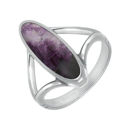 Sterling Silver Blue John Long Oval Four Piece Set, S017 