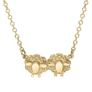 9ct Yellow Gold Two Large Sheep Necklace, N1141.