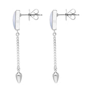 0018114 Sterling Silver Chalcedony Lineaire Medium Drop Stud Earrings, E2241.