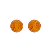 Sterling Silver Cognac Amber 6mm Ball Stud Earrings E1751_C