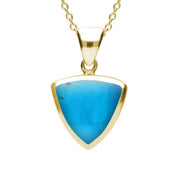 9ct Yellow Gold Turquoise Curved Triangle Necklace P320