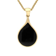 9ct Yellow Gold Whitby Jet Balloon Shaped Necklace P223