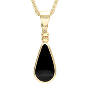 9ct Yellow Gold Whitby Jet Bottle Top Pear Necklace P011