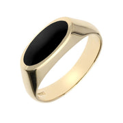 9ct Yellow Gold Whitby Jet Oval Signet Ring R031