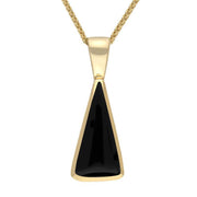 9ct Yellow Gold Whitby Jet Triangle Shape Necklace P023