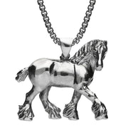 Ashbourne Show Sterling Silver Large Shire Horse Necklace, P2981C.