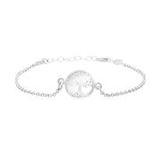 Sterling Silver Bauxite Round Tree of Life Chain Bracelet